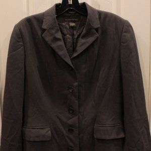 Banana Republic Womens Wool Blazer Sz 6 Gray Jacket Lined  Business Italy